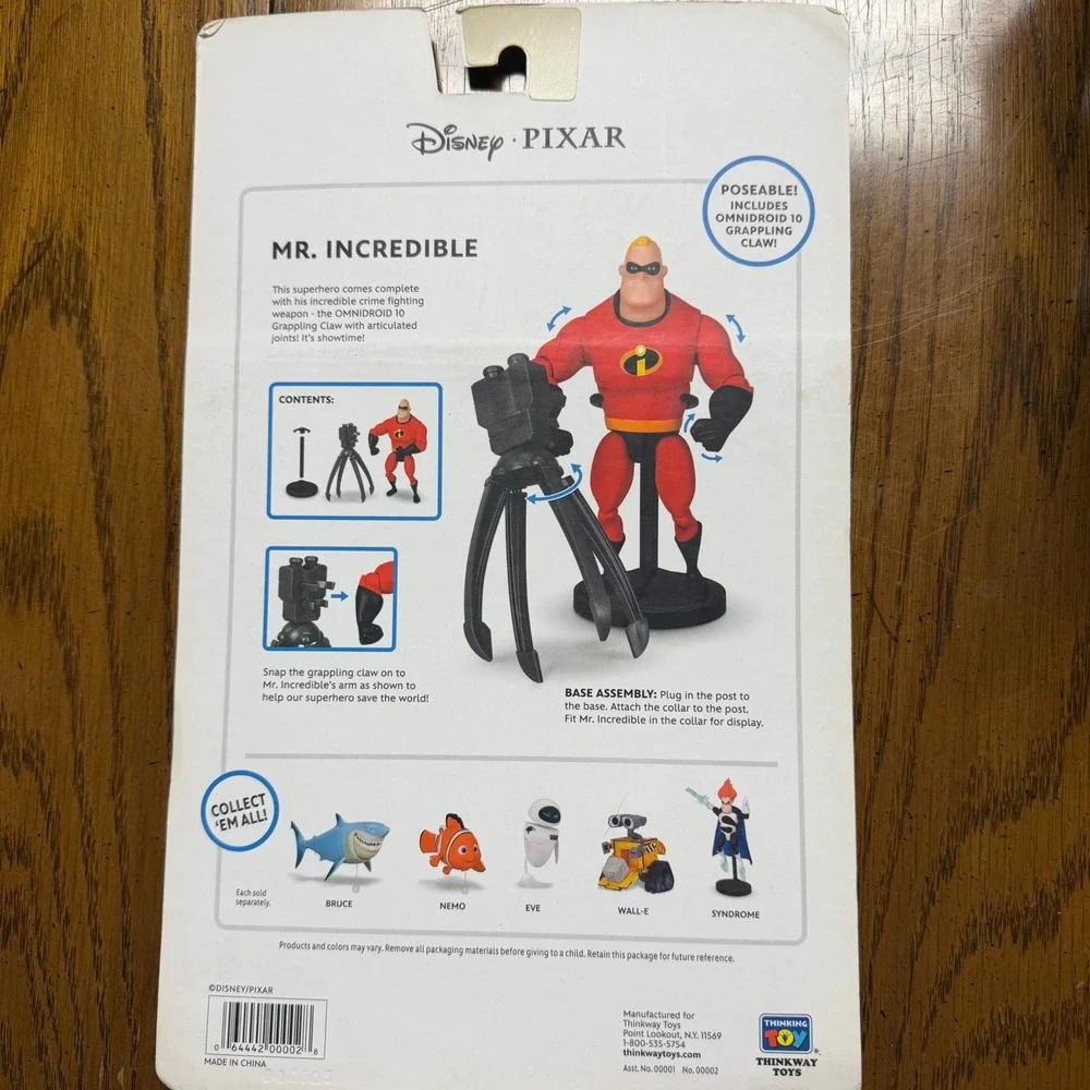 Disney Pixar Mr Incredible Deluxe Action Figure Thinkway Toys Omnidroid Claw Bas